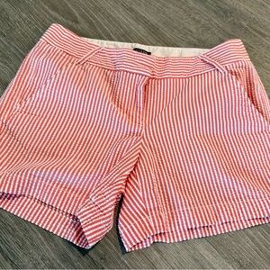 J Crew Seersucker Striped Coral Women's Shorts Beachy Preppy